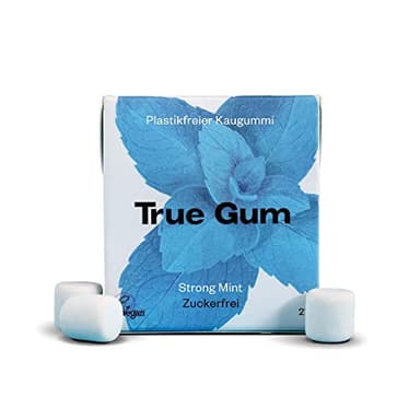 True Gum: STRONG MINT | Plastikfreier Kaugummi | Biologisch Abbaubar | Vegan | 21 g
