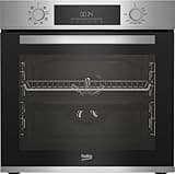 Beko BBSM12340X Einbau-Backofen-Set, zwei autarke Geräte: Induktionskochfeld mit 4 Kochzonen, Backofen mit 8 Heizarten, 72 l Garraum-Volumen, Kindersicherung, Sensortasten, Schwarz/Edelstahl