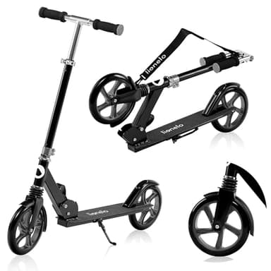 LIONELO Luca Cityroller für Kinder, Jugendliche und Erwachsene bis 100 kg, 200 mm PU-Räder, ABEC-7 Kugellager, ShockResist Stoßdämpfung, höhenverstellbar, klappbar, leicht 4,1 kg