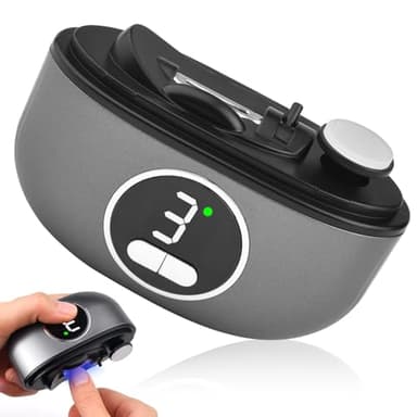 Elektrischer Nagelknipser, Elektrische Nagelfeile 3-in-1, Automatische Nagelfeile mit 3 Geschwindigkeiten, Nagelknipser Elektrisch Polieren mit LED, Nagelknipser für Baby Kinder Erwachsene Ältere