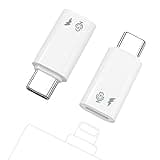 MoKo Lightning auf USB C Mikrofon Adapter 2 Stück, USB C Stecker auf Lightning Buchse Adapter für drahtloses Lavalier Mikrofon für iPhone 16/15 Plus Pro Max, iPad Pro/Air, Nicht für Kopfhörer/Daten