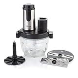 Vitinni Küchenmaschine, 2L Glasschüssel, Schneiden, Zerkleinern, Pürieren, Hacken, Raspeln, Einfache Steuerung per Knopfdruck, Universalzerkleinerer f. Gemüse, Obst & Fleisch,350W