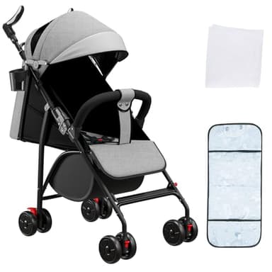 OHMG Baby Kinderwagen,Kids Kinderwagen,0–4 Jahre,0–22 kg,Kompakter Buggy,3 Liegepositionen,Flache Liegeposition,Klein zusammenklappbar,mit Schultergurt,5-Punkt-Gurtsystem,Korb,Fußbremse