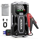 ACEZUK Starthilfe Powerbank 4000A 12V (Bis Zu 7,0L Benzin Oder 5,5L Diesel) Auto Starthilfe mit LED-Taschenlampe, großen Bildschirm, Jumper Bildschirm, Autobatterie Booster für SUV Motorrad Rasenmäher