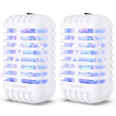 Insektenvernichter, 2Pack Mückenschutz Elektrischer, 1000V Insektenvernichter Mückenschutz Steckdose UV-Insektenfalle Fliegenfalle, Elektrisch Insekten Mückenfalle Innen für Fliegen, Mücken, Motten