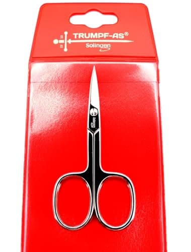 TRUMPF-AS Nagelschere Solingen 9cm • Gebogene Schere • Extra scharfe Nagelschere • Professionelle Maniküre Schere aus Carbonstahl • Made in Germany (Solingen)