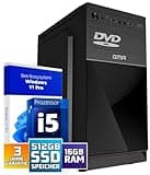 Intel i5 - Business Office Multimedia Computer mit 3 Jahre Garantie! | 16 GB RAM | 512GB SSD | USB 3.0 | Windows 11 Prof. 64-Bit | WiFi 600 und Bluetooth 5