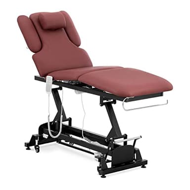 Physa Nantes Burgundy_PH Massageliege 3 Motoren 200 kg Schwarz/Bordeaux Massagebank Therapieliege Behandlungsliege