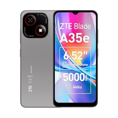 ZTE Blade A35e, Android-Handy，Smartphone ohne Vertrag: 2GB+64GB Speicher, Silvery Gray, 5000 mAh Batterie & 6.52" HD+Display