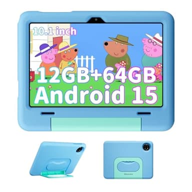 Blackview Kinder Tablet 10 Zoll, Kids Tablet ab 3-14 Jahre, 12GB RAM + 64GB ROM/2TB TF, Kindersicherung, Gemini AI 2.0, 6600mAh, 8MP + 5MP, Face ID, Widevine L1/GMS/GPS/WiFi/Bluetooth5.0