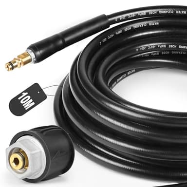 SWAWIS Hochdruckreiniger Schlauch 10M Hochdruckschlauch für Kärcher K2 K3 K4 K5 K6 K7 Schlauch Hochdruckreiniger Verlängerungsschlauch Ersatzschlauch, Quick Connect-Anschlüsse und Adapterstück