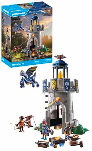 PLAYMOBIL Novelmore 71483 Ritterturm mit Schmied und Drache, spannender Kampf zwischen den Novelmore-Rittern und Burnham Raiders, detailreiches Spielzeug für Kinder ab 4 Jahren