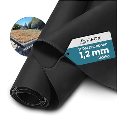 FIFOX - Langlebige EPDM Dachfolie für Carports und Gartenhäuser - Stärke 1,2 mm - 4,57 m x 3,5 m/EPDM Folie schwarz zur Dachabdichtung/Dachfolie wasserdicht