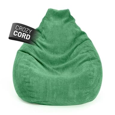 Lumaland Gaming Sitzsack XXL aus Cord | Gaming Sessel für Erwachsene & Teenager | Komfortabler Bean Bag 135 x 100 cm [Dunkelgrün]