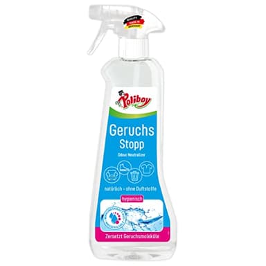 POLIBOY Geruchsstopp - Geruchsentferner gegen organische Gerüche - Duftstofffreier Geruchsneutralisierer - 1x 500 ml - Made in Germany
