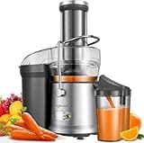 Safecourt Kitchen Entsafter für ganze Gemüse & Obst – Slowjuicer – Extra Große Einfüllöffnung – BPA-frei – 3 Geschwindigkeiten – 1200 Watt, Kräftige Titanmesser – Für Gesunde und Frische Säfte