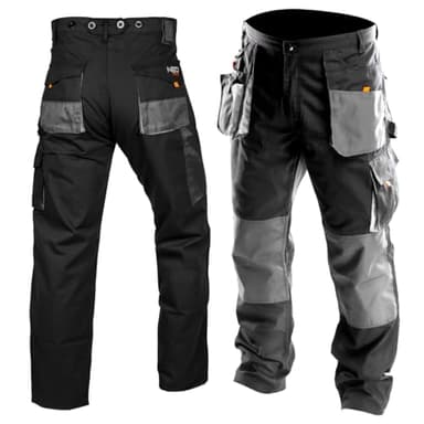 NEO TOOLS Profi Arbeitshose Multifunktion Bundhose, Sicherheitshose, Oxford-Stoffverstärkungen, verstärkte Taschen, Dreifachnähte, Kniepolsterlöcher, Berufsbekleidung Hose Gr. 52 (L)