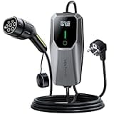 VDLPOWEREU Ladekabel Typ 2, 3.6KW /5M Ladekabel Elektroauto, 6A-16A LED-Anzeige Tragbare EV Ladegerät, Typ 2 Ladekabel für Elektrofahrzeuge mit Einphasigem EU-Schuko, IP65(Norm IEC 62196-2)
