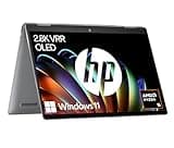 HP Envy x360 2-in-1 Laptop, 14 Zoll 2.8K OLED Touch Display, AMD Ryzen 5 8640HS (16MB Cache), 16GB LPDDR5-SDRAM, 512 GB SSD, QWERTZ Tastatur, Windows 11 Home, Silber