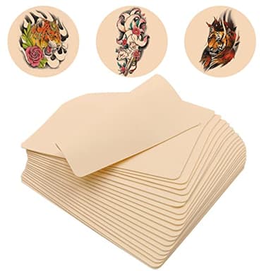 Rayyl 12 Stück Kunsthaut Tattoo Übungshaut 15 x 20cm Tattoo Haut zum Üben Silikon Fake Skin für Anfänger und Künstler