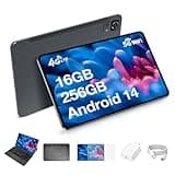 Weelikeit 12 Zoll Tablet mit Tastatur, 4G LTE Tablet mit Dual SIM Steckplatz, 5G WLAN, 2K FHD Android 14 Tablet, 16GB RAM+256GB ROM Tab, 20W Schnellladung, 5MP+13MP PC Tablet 8000 mAh/GPS/GMS/OTG/Grau
