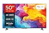 TCL 50V6B 50 Zoll, 4K Ultra HD, HDR TV, Smart TV unterstützt von Google TV (Dolby Audio, Motion Clarity, Sprachsteuerung, Kompatibel mit Google Assistant, Chromecast eingebaut