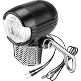 LED Dynamo Fahrradlicht 30 LUX mit Lichtautomatik, Standlicht und StVZO Zulassung, Fahrradlampe, Fahrrad Frontlicht, Fahrradleuchte vorne, Scheinwerfer, Schwarz