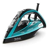 Tefal Dampfbügeleisen Ultimate Pure, 3200 W, Micro-Calc-Filter, Durilium Airglide Autoclean-Bügelsohle, Automatische Abschaltung, ‎ ‎0,35 Liter Wassertank, Made in France, schwarz/türkis, FV9844