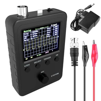 ETEPON Tragbares Oszilloskop - 2,4" HD TFT mit BNC-Kabel, Fertigmontiert (5mV-20V/div, Auto-Einstellung) - Ideal für Elektronikwartung & Ausbildung
