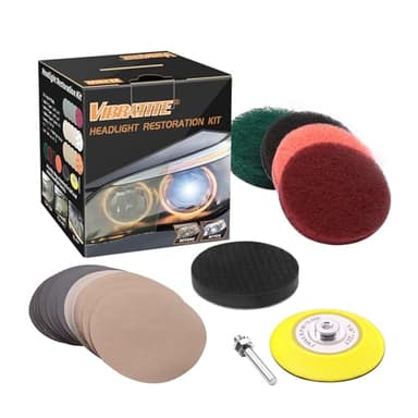 VIBRATITE 21PCS Scheinwerfer Restaurations Set für Elektrische Bohrmaschine, Auto Polier Kit zur Wiederherstellung Stumpfer Verblasster Scheinwerfer für Auto und Motorrad