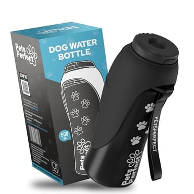 Pets Perfect Trinkflasche Hunde für unterwegs - Hundetrinkflasche für unterwegs aus robustem Edelstahl 500ml - Auslaufsichere Trinkflasche to go - Hund Wasserflasche in 2 Größen