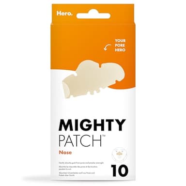 Hero Cosmetics Mighty Patch für die Nase, Hydrocolloid Pickel-Pflaster für die Nacht, absorbiert Unreinheiten in 6 bis 8 Stunden, 10 Pflaster