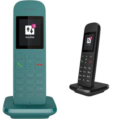 Telekom Speedphone 12 Petrol & Speedphone 12 Schwarz Kabelloses Telefon,Eco-Mode,Strahlungsarm BRANDNEU