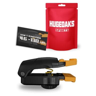 HUGEOAKS Kiefertrainer, Einstellbarer Widerstand, 46-130 LBS, Kiefer-, Gesichts- und Nackentrainer, leistungsstarker jawline Trainer, jaw Trainer, verschlankt und trimmt das Gesicht (1 Pack)