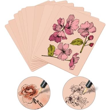 LOPHE 10 Stück Tattoo Übungshaut, Tattoo Praxis Haut Doppelseitig Profi Kunsthaut für Tattoo Übung ohne Motiv 19cm x 14.5cm x 0.1cm