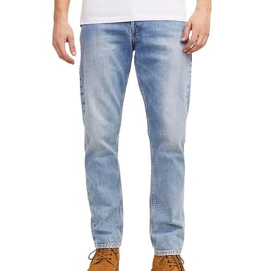 JACK & JONES Straight Leg Jeans Loose Fit Relaxed Denim Vintage Style mit Knopfleiste JJICHRIS JJORIGINAL, Farben:Blau,Größe Jeans:W38 L32,Z - Länge L30/32/34/36/38:L32