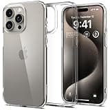 Spigen für iPhone 15 Pro Ultra Hybrid Hülle [Anti-Yellowing] Case Handyhülle Schutzhülle Cover Transparent Durchsichtig Dünn Slim -Crystal Clear