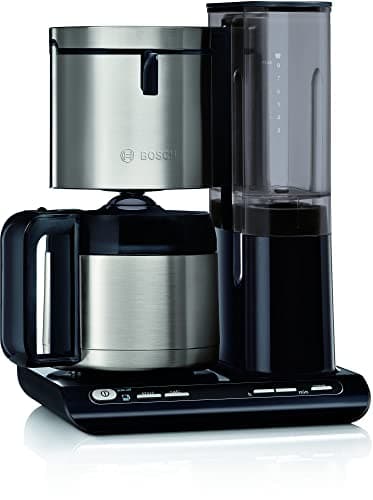 Bosch Filterkaffeemaschine Styline TKA8A683, Aroma Sensor, Edelstahl-Thermokanne 1,1 L, für 8-12 Tassen, Abschaltautomatik, Entkalkungssystem, Tropfstopp, abnehmbarer Wassertank (1 L), 1100 W, schwarz