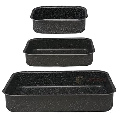 NAMAI - Set aus 3 Auflaufform - Lasagne Auflaufform - Geeignet Für Die Spülmaschine - Made In Italy -Aluminium