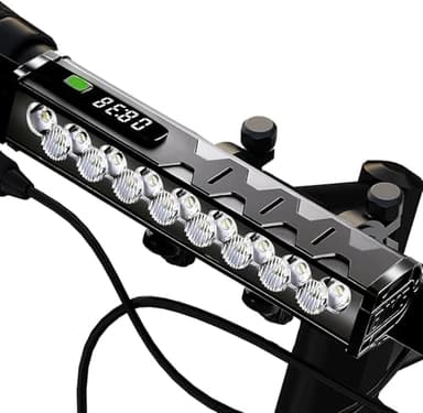 4800 Lumen Superhelle Fahrradlampe mit 17 LED, 10000mAh Mobile Leistung, USB Wiederaufladbare Fahrradlicht mit Digitaler Leistungsanzeige, IP65 Wasserdicht für Straße, MTB Off-Road Radfahren Pendeln