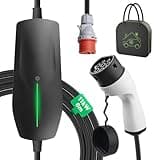 EIDYBOX Typ 2 Mobile Wallbox 11KW mit 16A CEE Stecker, 3-phasig EV Ladegerät mit 6m Ladekabel, IP66 Wasserdicht Mobile Ladestation für EV PHEV Tragbare Taschen