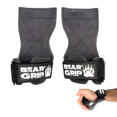 BEAR GRIP Multi-Grip-Riemen/Haken, hochwertige strapazierfähige Gewichthebergurte/Handschuhe. (Standardgröße)