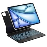 Inateck NeoMagic Magnetische Tastatur Hülle für iPad Air 11 Zoll M3/M2 (2025/2024),Air 5/4,Magic Keyboard für iPad Pro 11 Zoll 4/3/2/1, Freitragender Ständer, 7-Farbige Hintergrundbeleuchtung,KB09119