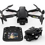 Toladrone TD12LCD Drohne mit Kamera Drone mit LCD-Bildschirm Fernsteuerung Bürstenlos Motor Dron Optische Flusspositionierung Drohnen für Kinder RC Quadcopter für Erwachsene