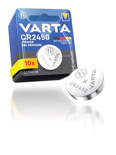 VARTA Batterien Knopfzellen CR2450, 10 Stück, Power on Demand, Lithium, 3V, kindersichere Verpackung, für Smart Home Geräte, Autoschlüssel und weitere Anwendungen [Exklusiv bei Amazon]
