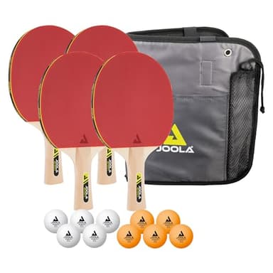 JOOLA Tischtennis-Set Family , 4 Tischtennisschläger + 10 Tischtennisbälle + Tasche, ca. B 30 x H 8 x T 35 cm