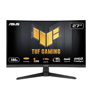 ASUS TUF Gaming VG27VQ3B 27 Zoll Gaming Monitor (Full HD, Curved, 180Hz, ELMB SYNC, FreeSync, 1ms Reaktionszeit, 90% DCI-P3, DisplayWidget Center)