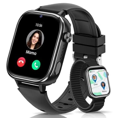 SWGOTA Smartwatch Kinder mit Telefon und GPS, 1.83" Kinderuhr Videoanrufe/Voice Chat/SOS/Schulmodus/SMS/Wecker, IP68 Kinder Smartwatch mit Schrittzähler Schlafen, Geschenk für Mädchen Junge, Schwarz
