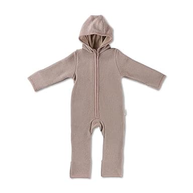 Hofbrucker Baby Walkoverall aus 100% Merino Wolle, kuschelig warmer Wollwalkanzug von Herbst bis Frühling (62-68, Walnuss)