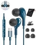USB C Kopfhörer für Samsung S23 S22 A55 A35 5G Ultra iPhone 15 16 Pro Max Hi-Fi Stereo Magnetische In-Ear Kopfhörer mit Kabel USB C Headset mit Mikrofon für Samsung S24 S25 S21 A54 A53 A33 5G Xiaomi